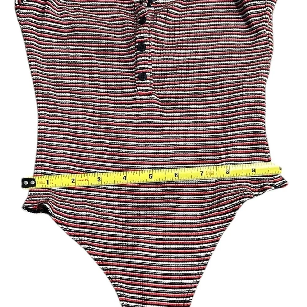 Garage Red, Blue, and White Stripes Body Suit Sleeveless Small - Picture 5 of 8
